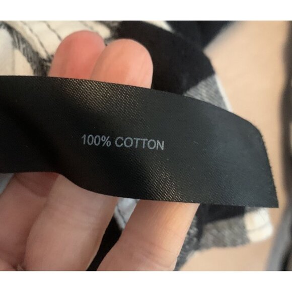 Denim & Flower Ricky Singh Men's Flannel Buffallo Black & White Size M - Picture 6 of 7